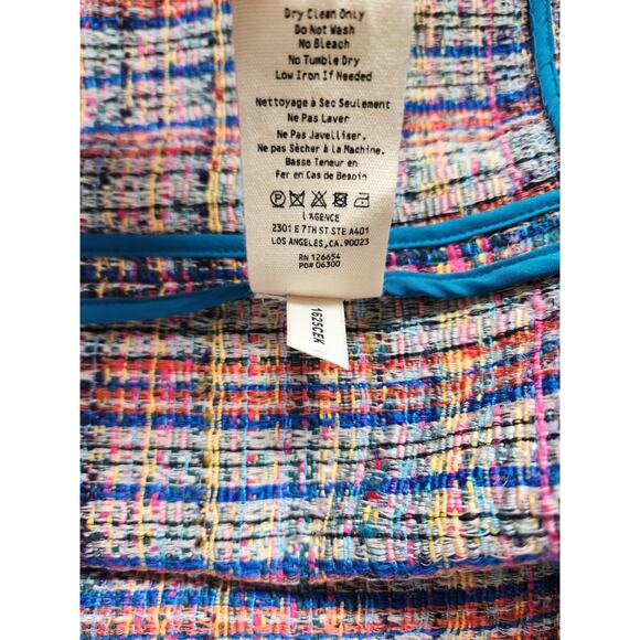 L'AGENCE Zuri Tweed Belted Jacket Size 4 Pink Multi #1G506 - Picture 12 of 13